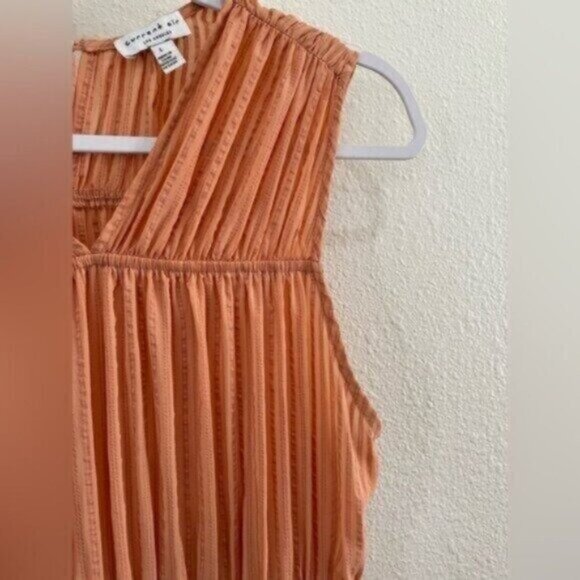 Anthropologie Gauzy Neutral Mini Dress Smocked Feminine Stretch Casual - Picture 3 of 7